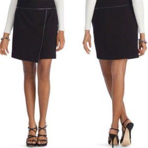 White House Black Market Leather Trim Skirt